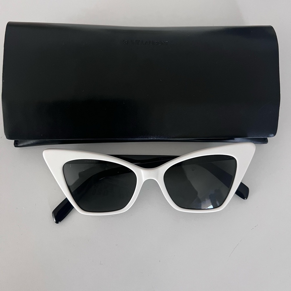 Saint Laurent White Cat-Eye Sunglasses